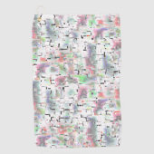 柔らかな色から不透明な色のモザイク紙と霧雨 ゴルフタオル (正面)