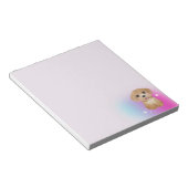 柔らかな色合いの背景がかわいい子犬のノート ノートパッド (アングル)