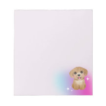 柔らかな色合いの背景がかわいい子犬のノート