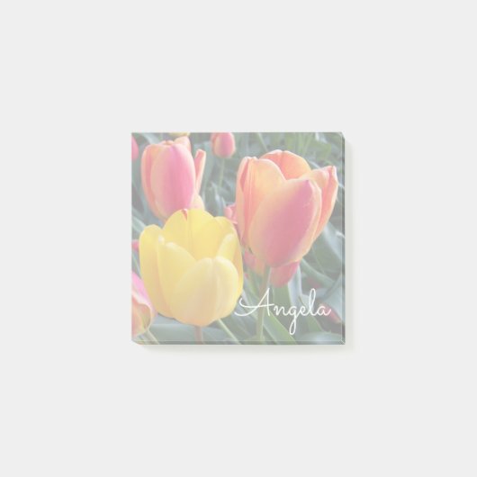 柔らかな色調の花の写真 ポストイット (正面)
