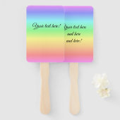 柔らかな虹の色の手扇のセット ハンドファン (正面&裏面)