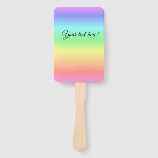 柔らかな虹の色の手扇のセット ハンドファン