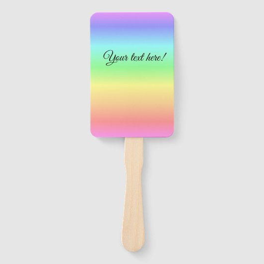 柔らかな虹の色の手扇のセット ハンドファン (正面)