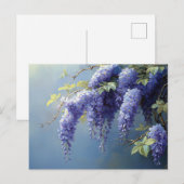柔らかな青を背景にした藤の花 ポストカード (正面/裏面)