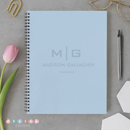 柔らかな ソフトな 空の 淡い パステル ベイビー ブルー 色 ノートブック