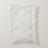 柔らエレガントかな白い花柄 アクセントクッション (正面(垂直))