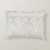 柔らエレガントかな白い花柄 アクセントクッション (裏面)