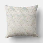 柔らエレガントかな白い花柄 クッション (裏面)