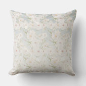 柔らエレガントかな白い花柄 クッション (正面)