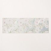 柔らエレガントかな白い花柄 ヨガマット (正面(横))