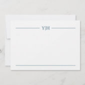 柔らエレガントかな背景に青い花 サンキューカード (裏面)