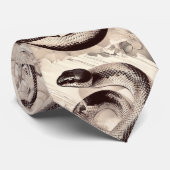 柔らエレガントく咲く花の中に渦巻く蛇 ネクタイ (ロール)