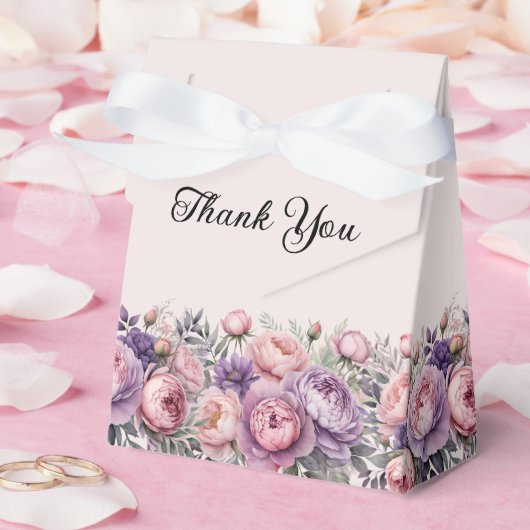 柔らカスタムかなパステルで飾られた花柄 フェイバーボックス (ウェディング)