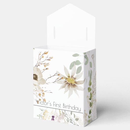 柔らカスタムかな色の野花を持つ フェイバーボックス (オープン)