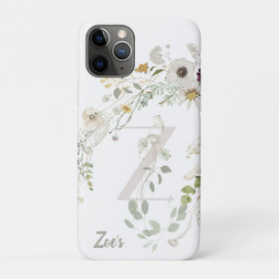 柔らカスタムかな花で美しいイニシャルZ iPhone 11 PROケース