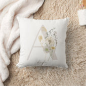 柔らカスタムかな花色のイニシャルA クッション (ブランケット)