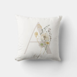 柔らカスタムかな花色のイニシャルA クッション