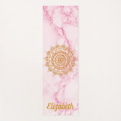 柔らカスタムかエレガントなピンクの大理石の金ゴールド曼荼羅 ヨガマット (正面)