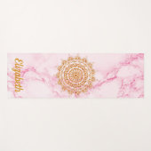 柔らカスタムかエレガントなピンクの大理石の金ゴールド曼荼羅 ヨガマット (正面(横))