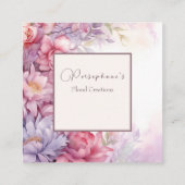 柔らフェミニンかな花柄の小さな花 スクエア名刺 (裏面)