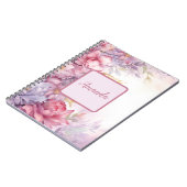 柔らフェミニンかな花柄の小さな花 ノートブック (左側)