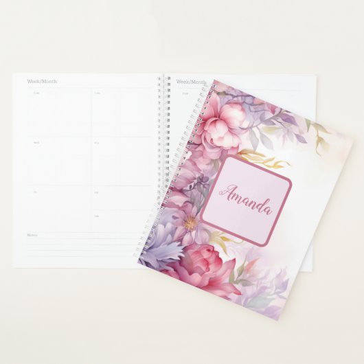 柔らフェミニンかな花柄の小さな花 プランナー手帳 (ディスプレー)