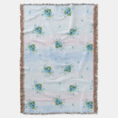 柔ら忘れかなピンク色のブルーがメイでない スローブランケット (正面縦)