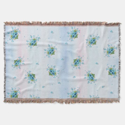 柔ら忘れかなピンク色のブルーがメイでない スローブランケット (正面)