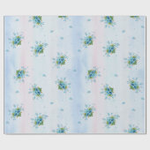 柔ら忘れかなピンク色のブルーがメイでない ラッピングペーパー (フラット)