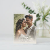 柔ら感謝していかい綿の結婚写真 ポストカード (スタンド正面)