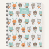 柔ら男女兼用かな色の可愛い動物 ノートブック (正面)