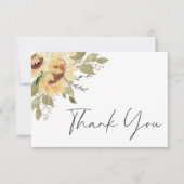 柔ら素朴かな大きなボホひまわり結婚の花 サンキューカード (正面)