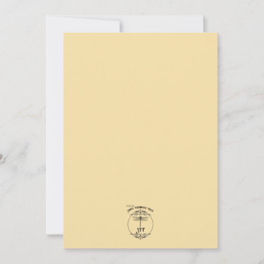 柔ら素朴か大きな黄色い結婚ひまわり 招待状 (裏面)