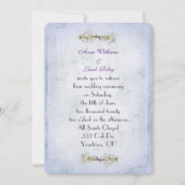 柔ら結婚い紫色の紙の端が裂けたデイジー 招待状 (裏面)