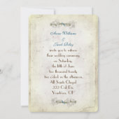 柔ら結婚かな黄色のデイジーと引き裂かれた紙 招待状 (裏面)