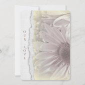 柔ら結婚かな黄色のデイジーと引き裂かれた紙 招待状 (正面)