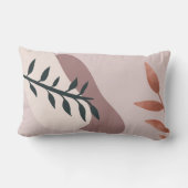 柔ら葉かなピンクの背景の抽象芸術 ランバークッション (裏面)