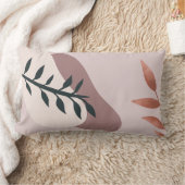 柔ら葉かなピンクの背景の抽象芸術 ランバークッション (ブランケット)