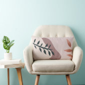 柔ら葉かなピンクの背景の抽象芸術 ランバークッション (椅子)