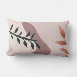 柔ら葉かなピンクの背景の抽象芸術 ランバークッション