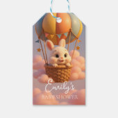 柔ら魅力的かな雲で包まれた熱気球 ギフトタグ (正面)