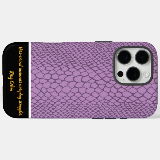 柔ら鮮やかかな紫の色調のヘビの模様 Case-Mate iPhoneケース (裏面 (横))