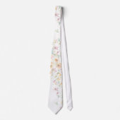 柔エレガントらかいオレンジ色のピンクの水の色ワイルドフラワー ネクタイ (正面)