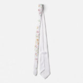 柔エレガントらかいオレンジ色のピンクの水の色ワイルドフラワー ネクタイ (裏面)