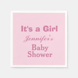 柔エレガントらかいピンクかわいい女の子の赤ちゃんシャワー スタンダードカクテルナプキン