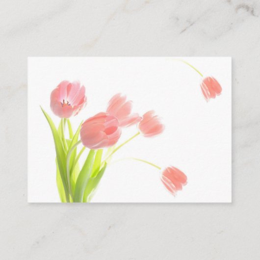 柔エレガントらかいピンクのチューリップ エンクロージャーカード (裏面)
