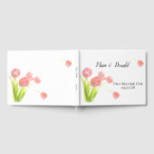 柔エレガントらかいピンクのチューリップ ゲストブック (全面)