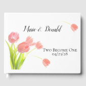 柔エレガントらかいピンクのチューリップ ゲストブック (正面)