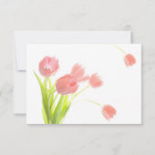 柔エレガントらかいピンクのチューリップ 出欠カード (裏面)