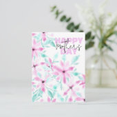 柔エレガントらかいピンクの水の色の花母の日 ポストカード (スタンド正面)